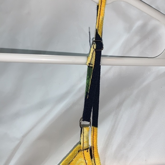 MUDPIE Navy & Yellow Lemon Print Tank Top w/ Ruffle and spaghetti straps Size XS - Picture 5 of 6